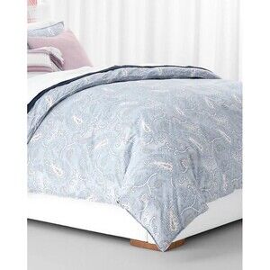 LRL Ralph Lauren King Duvet Set Karina Paisley 3 Pc Cover Shams 100% Cotton Blue